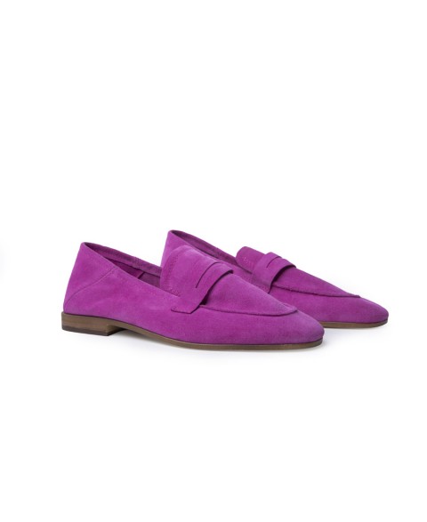 Raspberry Pink Suede Loafer